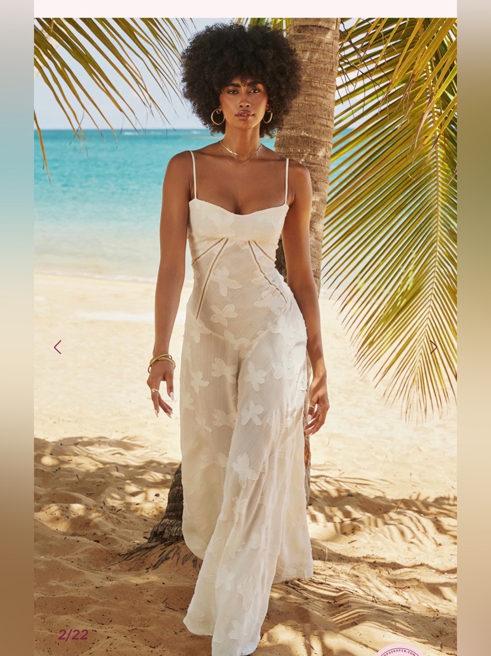 HOUSE OF CB NWT SizeXS ))))Elegant Strapless Floral Lace Maxi Dress in Ivory